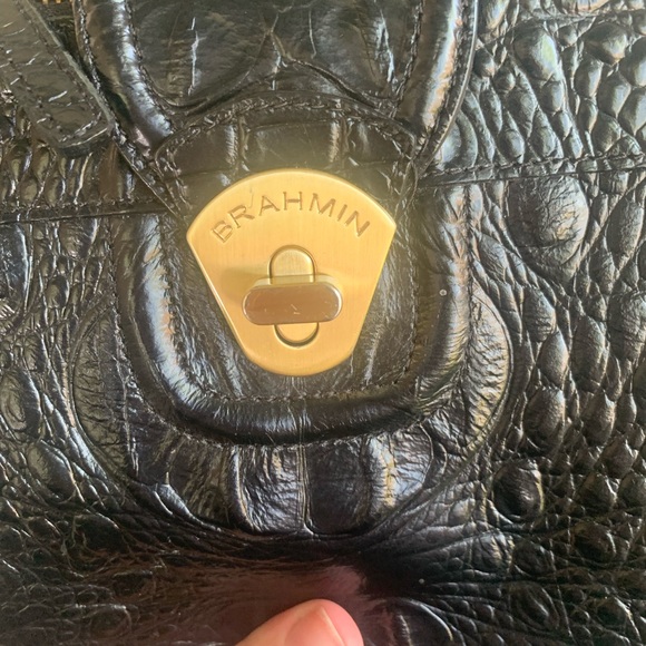 Brahmin Black Leather Double Crossbody Bag - Picture 7 of 9